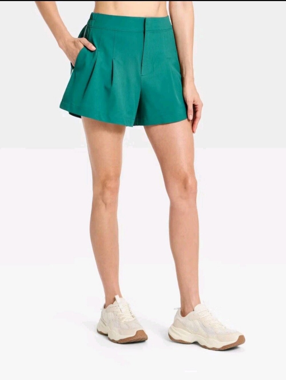 Women Woven High-Rise Pleated Golf Shorts - All In Motion